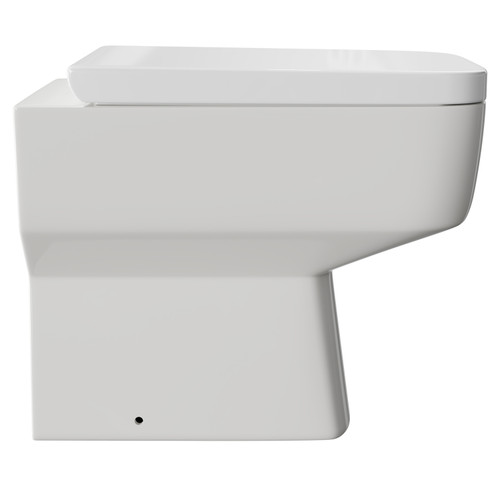 Paulo Back To Wall Toilet Pan with Soft Close Toilet Seat Side View