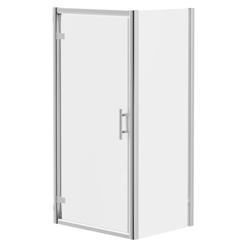 Series 8 Plus Chrome 1000mm X 800mm Hinged Door Shower Enclosure - Right View