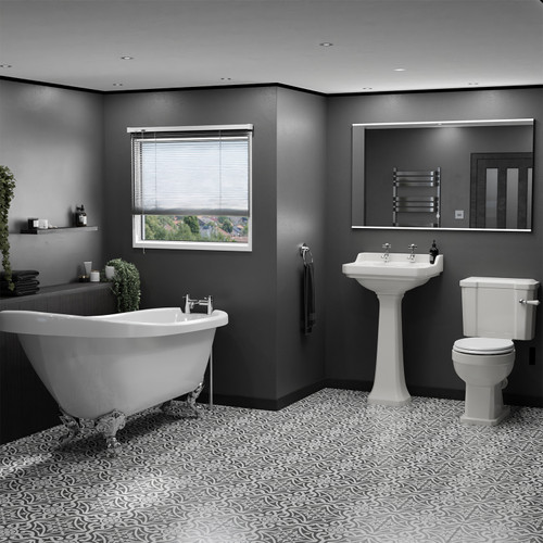 Windsor 1550mm Freestanding Bath Traditional Bathroom Suite Lifestyle View