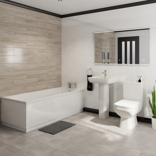 Libra 1700mm Straight Bath Modern Bathroom Suite Lifestyle