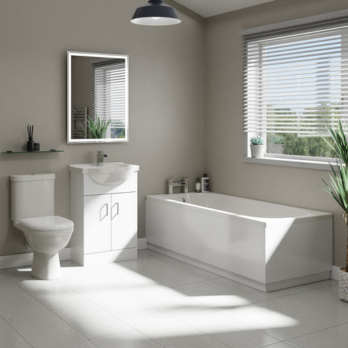 James 1700mm Straight Bath Standard Bathroom Suite Lifestyle