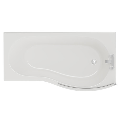 Bayou 1700mm Right Hand B Shaped Shower Bath with Bath Screen and Front Bath Panel View from Above