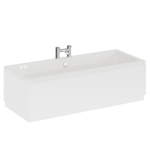 Square 1800mm x 800mm 12 Jet Chrome Flat Jet Double Ended Whirlpool Bath Left Hand View