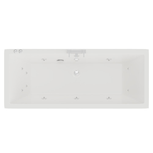 Square 1700mm x 700mm 12 Jet Chrome V-Tec Double Ended Whirlpool Bath View from Above