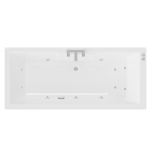 Legend 1700mm x 700mm Left Hand 12 Jet Chrome V-Tec Single Ended Whirlpool Bath View from Above