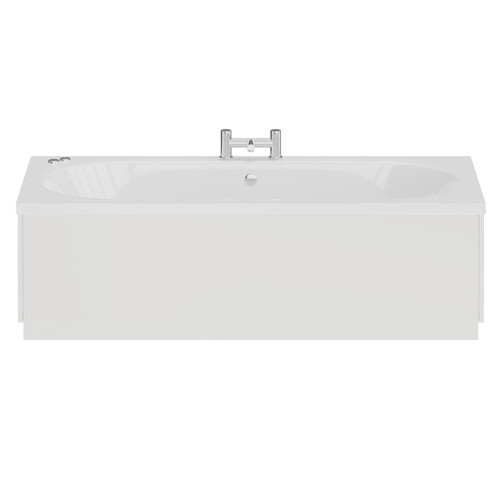Metropole 1800mm x 800mm 6 Jet Chrome V-Tec Double Ended Whirlpool Bath Front View