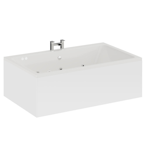 Verna 1800mm x 1100mm 6 Jet Chrome Flat Jet Double Ended Whirlpool Bath Left Hand View