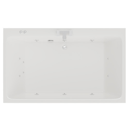 Verna 1800mm x 1100mm 12 Jet Chrome V-Tec Double Ended Whirlpool Bath View from Above