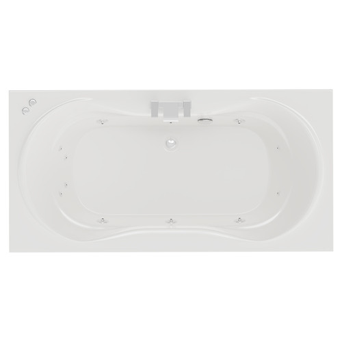 Strata Duo XL 1800mm x 900mm 12 Jet Chrome V-Tec Double Ended Whirlpool Bath View from Above