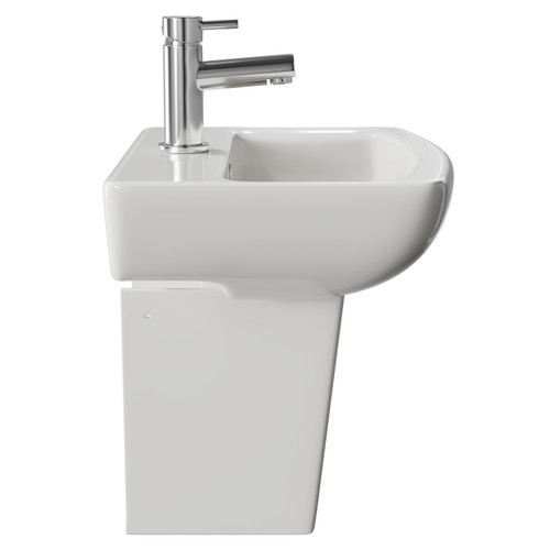 Ailsa 500mm Basin with 1 Tap Hole and Semi Pedestal Side on View