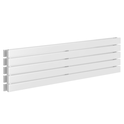 Hudson White 376mm X 1800mm Horizontal Double Panel Radiator - Left View