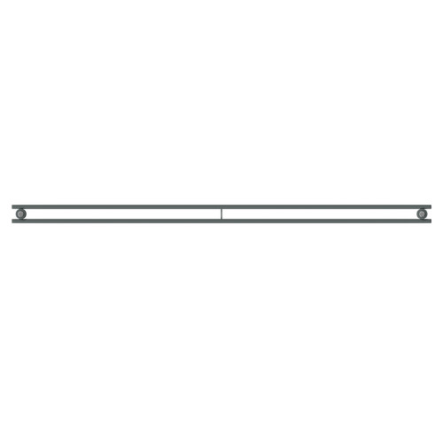 Hudson Anthracite 300mm x 1600mm Horizontal Double Panel Radiator Top View