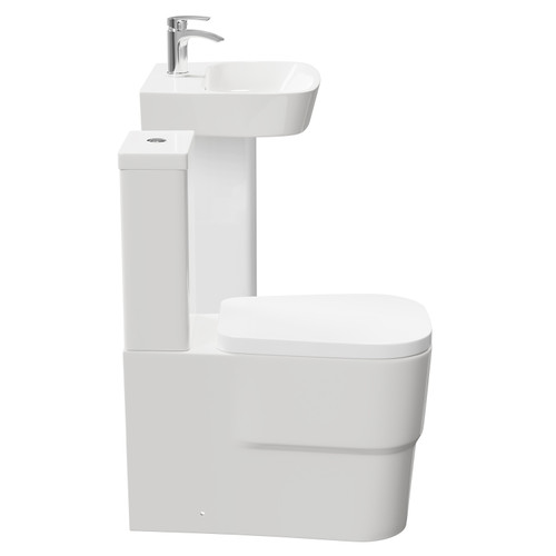 Club 600mm Full Pedestal Basin and Toilet Suite Side On View