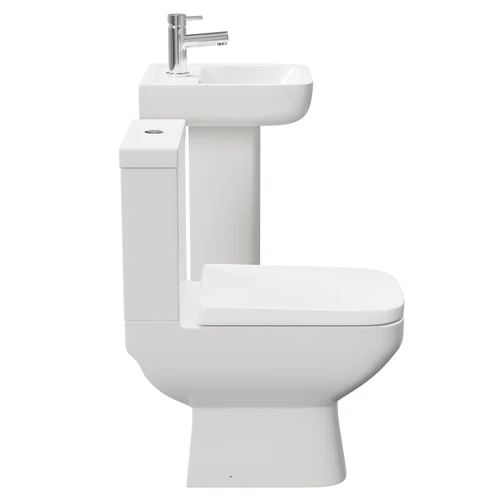 RAK Series 600 400mm Full Pedestal Basin And Toilet Suite - Side View