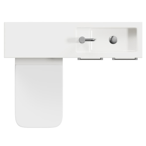 Napoli Combination Molina Ash 1000mm Vanity Unit Toilet Suite with Slimline 1 Tap Hole Basin and 2 Doors with Polished Chrome Handles Top View From Above