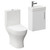 Napoli Compact Gloss White 400mm Cloakroom Vanity Unit and Toilet Suite including Jubilee Open Back Toilet and Wall Mounted Vanity Unit with Single Door and Polished Chrome Handle Left Hand View