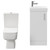 Nero Compact Gloss White 400mm 1 Door Floor Standing Cloakroom Vanity Unit and Toilet Suite including Paulo Toilet Front View