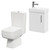 Nero Compact Gloss White 400mm 1 Door Wall Mounted Cloakroom Vanity Unit and Toilet Suite including Paulo Toilet Right Hand Side View