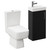 Napoli Compact Nero Oak 400mm Cloakroom Vanity Unit and Toilet Suite including Paulo Toilet and Floor Standing Vanity Unit with Single Door and Polished Chrome Handle Left Hand View