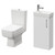 Napoli Compact Gloss White 400mm Cloakroom Vanity Unit and Toilet Suite including Paulo Toilet and Floor Standing Vanity Unit with Single Door and Polished Chrome Handle Right Hand View