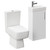 Napoli Compact Gloss White 400mm Cloakroom Vanity Unit and Toilet Suite including Paulo Toilet and Floor Standing Vanity Unit with Single Door and Polished Chrome Handle Left Hand View