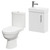 Nero Compact Gloss White 400mm 1 Door Wall Mounted Cloakroom Vanity Unit and Toilet Suite including Ideal Toilet Right Hand Side View