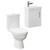 Nero Compact Gloss White 400mm 1 Door Wall Mounted Cloakroom Vanity Unit and Toilet Suite including Ideal Toilet Left Hand Side View