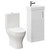 Nero Compact Gloss White 400mm 1 Door Floor Standing Cloakroom Vanity Unit and Toilet Suite including Jubilee Open Back Toilet Left Hand Side View