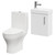 Nero Compact Gloss White 400mm 1 Door Wall Mounted Cloakroom Vanity Unit and Toilet Suite including Jubilee Open Back Toilet Right Hand Side View