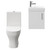 Nero Compact Gloss White 400mm 1 Door Wall Mounted Cloakroom Vanity Unit and Toilet Suite including Jubilee Open Back Toilet Front View
