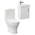 Nero Compact Gloss White 400mm 1 Door Wall Mounted Cloakroom Vanity Unit and Toilet Suite including Jubilee Open Back Toilet Left Hand Side View