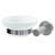 Colore Polished Chrome and Frosted Glass Industrial Style Wall Mounted Soap Dish Right Hand Side View