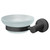 Colore Matt Black and Frosted Glass Industrial Style Wall Mounted Soap Dish Right Hand Side View