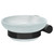 Colore Matt Black and Frosted Glass Industrial Style Wall Mounted Soap Dish Left Hand Side View