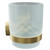 Colore Brushed Brass and Frosted Glass Industrial Style Wall Mounted Bathroom Tumbler Side on View