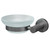 Colore Gunmetal Grey and Frosted Glass Industrial Style Wall Mounted Soap Dish Right Hand Side View