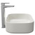 Amadora Matt White 455mm x 325mm Square Countertop Basin Side on View