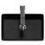 Amadora Matt Black 360mm x 230mm Small Rectangular Countertop Basin Top View from Above