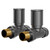 Colore Round Gun Metal Straight Radiator Valves Right Hand Side View