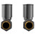 Colore Round Gun Metal Straight Radiator Valves Front View