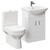 Neiva Gloss White 550mm 2 Door Vanity Unit and Closed Back Toilet Suite Left Hand Side View