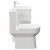 Solitaire Gloss White 600mm 2 Drawer Vanity Unit and Comfort Height Toilet Suite Side on View