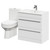 Solitaire Gloss White 750mm 2 Drawer Vanity Unit and Open Back Toilet Suite Right Hand Side View