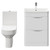 Arendal Gloss White 600mm Floor Standing 2 Drawer Vanity Unit and Open Back Toilet Suite Front View