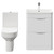 Arendal Gloss White 600mm Floor Standing 2 Drawer Vanity Unit and Rimless Toilet Suite Front View