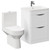 Arendal Gloss White 600mm Floor Standing 2 Drawer Vanity Unit and Rimless Toilet Suite Left Hand Side View