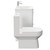 Arendal Gloss White 600mm Floor Standing 2 Drawer Vanity Unit and Rimless Toilet Suite Side on View