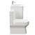 Arendal Gloss White 600mm Floor Standing 2 Drawer Vanity Unit and Closed Back Toilet Suite Side on View