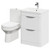 Bergen Gloss White 600mm Floor Standing 2 Drawer Vanity Unit and Open Back Toilet Suite Right Hand Side View