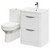 Bergen Gloss White 600mm Floor Standing 2 Drawer Vanity Unit and Closed Back Toilet Suite Right Hand Side View